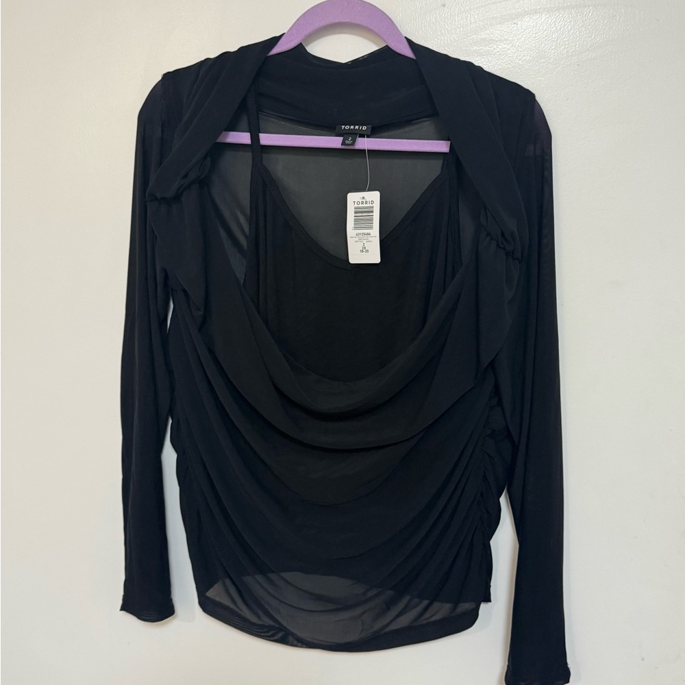 Torrid Elegant Black Drape Top